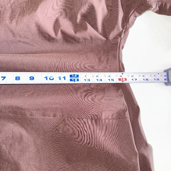 Zara Ruched Brown Midi Stretch Dress Long Sleeve FALL Sz Large - Picture 10 of 10